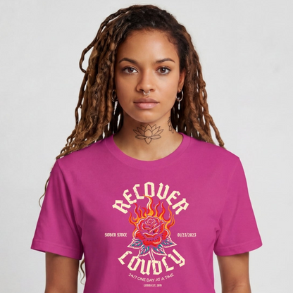 Sober T Shirt | Women's Recover Loudly Tee