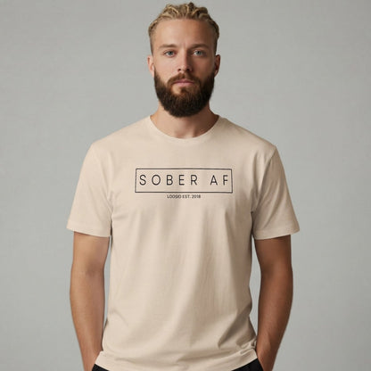 Sober T Shirt | Sober AF Men's Tee for Strength and Recovery