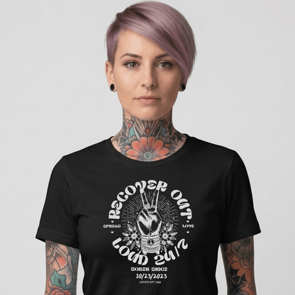 Recover Out Loud Women's Personalized Sober T Shirt