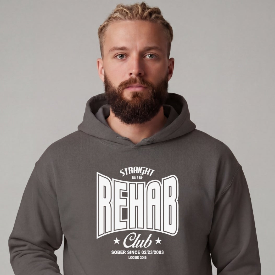 Recovery Hoodie | Men's Rehab Hoodie with Personalized Date