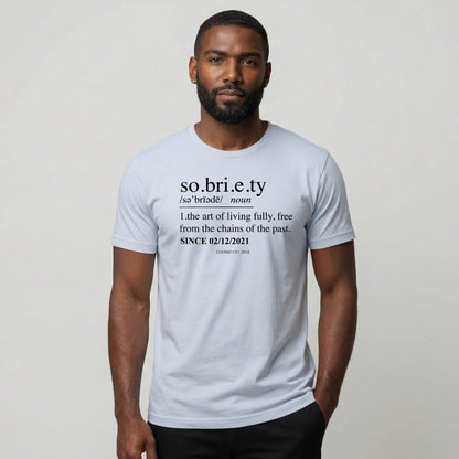 Sober T Shirt | Sobriety Definition Men's Graphic Tee for Recovery