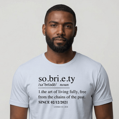 Sober T Shirt | Sobriety Definition Men's Graphic Tee for Recovery
