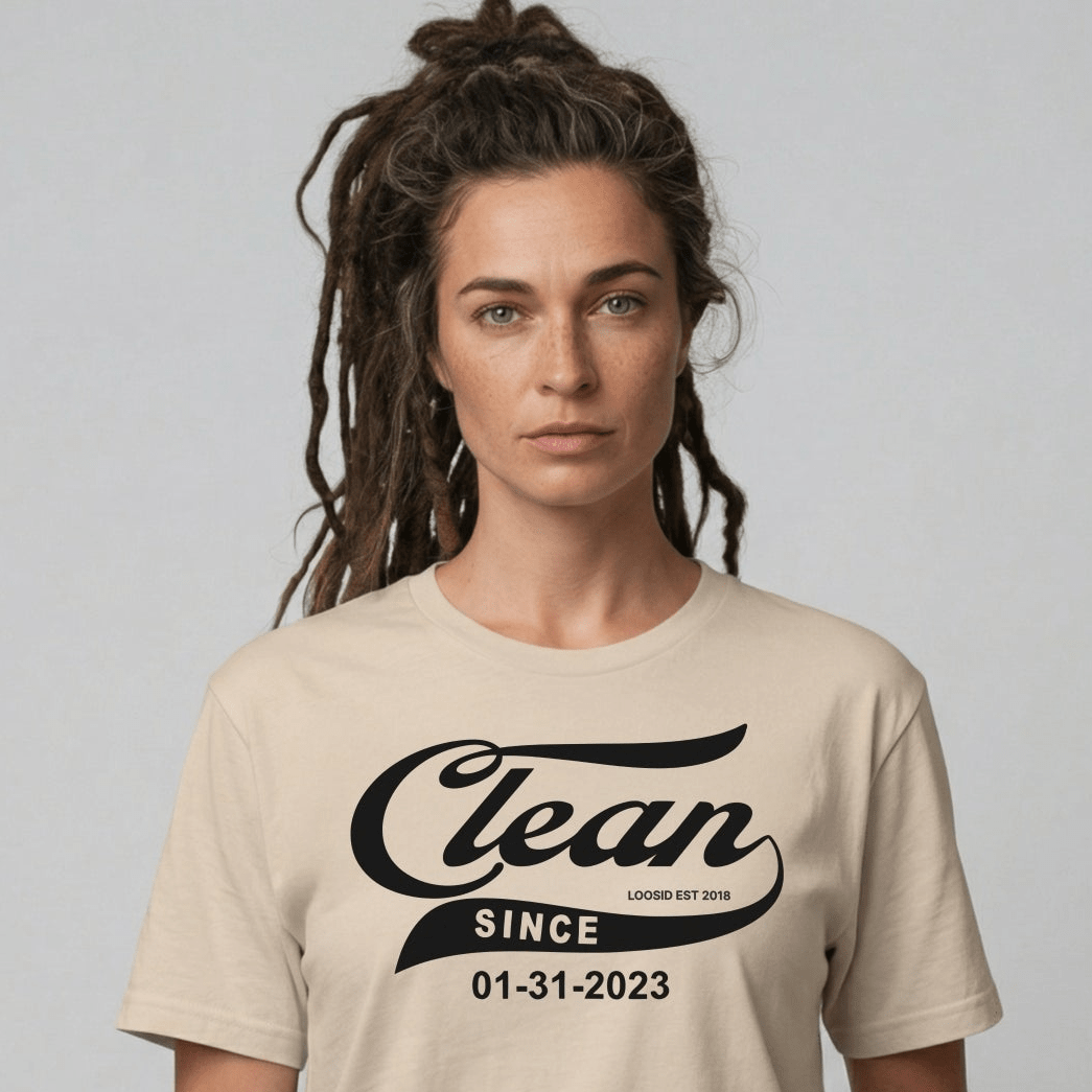 Clean Since Sober T Shirt featuring the design (view 11)