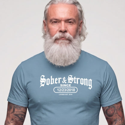 Sober T Shirt | Men's Old School Sober & Strong