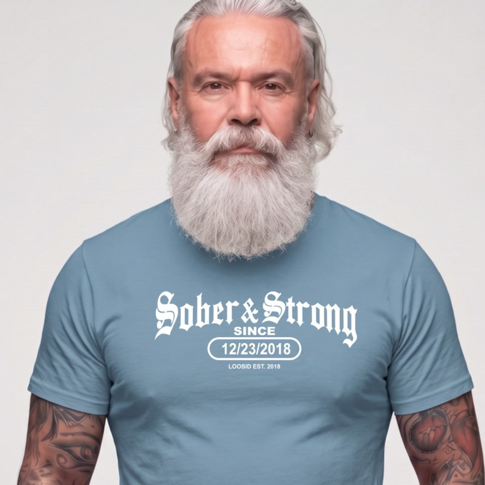 Sober T Shirt | Men's Old School Sober & Strong
