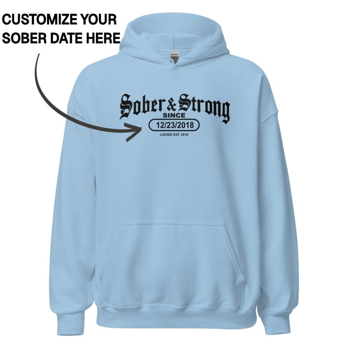 Recovery Hoodie | Men's Old School Sober & Strong