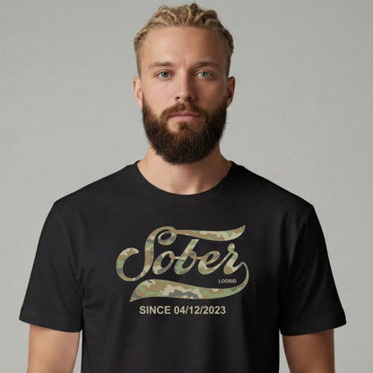 Sober T Shirt | Men's Sober Since Camo