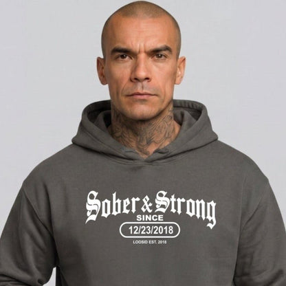 Recovery Hoodie | Men's Old School Sober & Strong