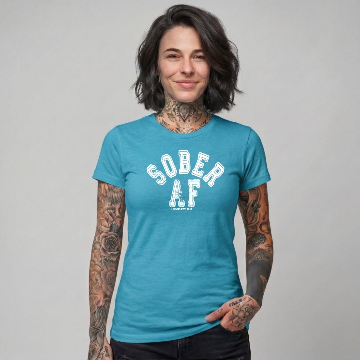 Sober T Shirt | Women's Sober AF Collegiate