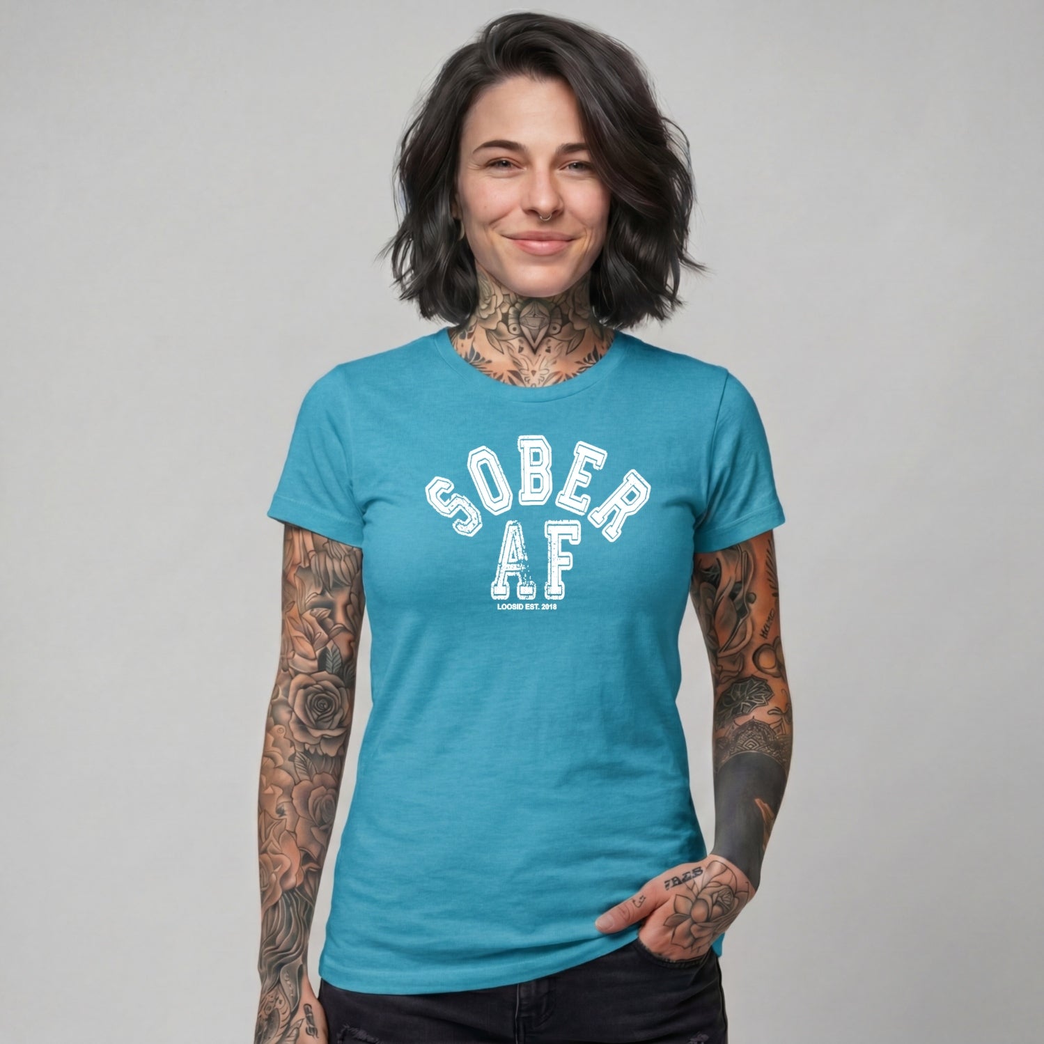 Sober T Shirt | Women's Sober AF Collegiate