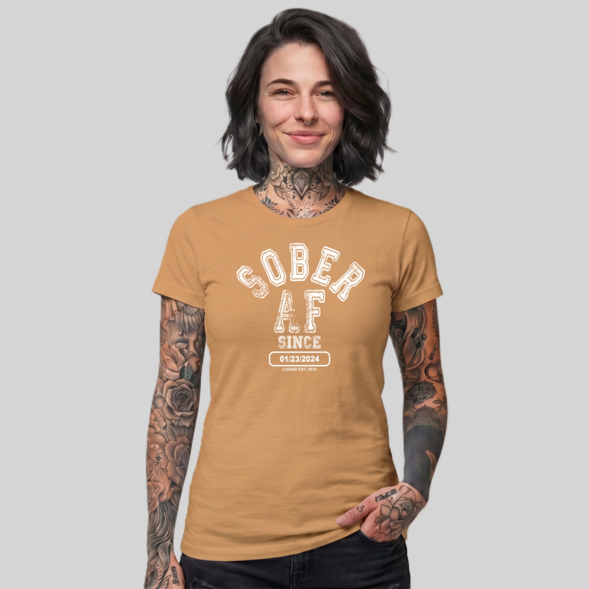 Sober T Shirt | Women's Sober AF Collegiate