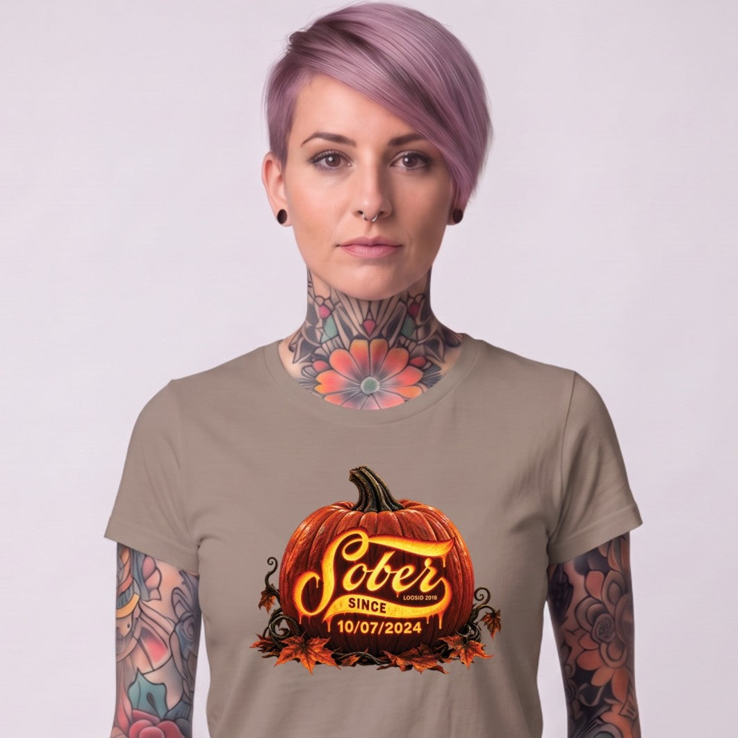 Sober T Shirt | Women's Sober Since Pumpkin