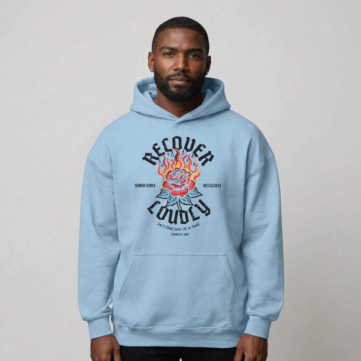 Recovery Hoodie | Recover Loudly Custom Sobriety Date Unisex Hoodie