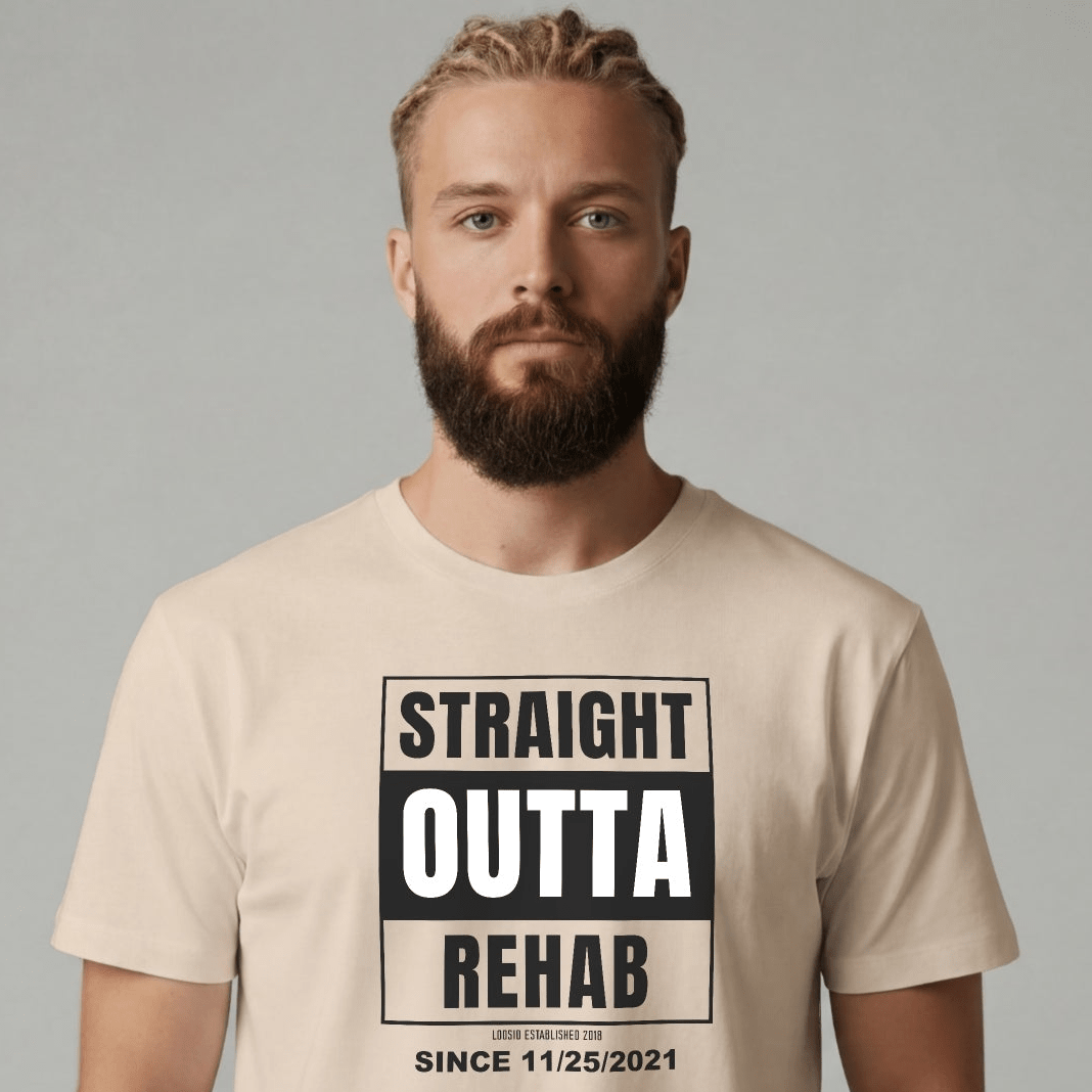 Sober T Shirt | Men's Straight Outta Rehab Tee