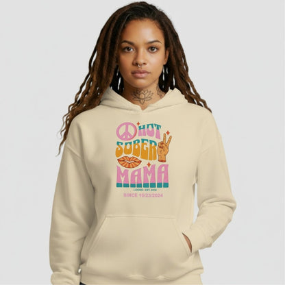 Hot Sober Mama Recovery Hoodie graphic detail (view 34)