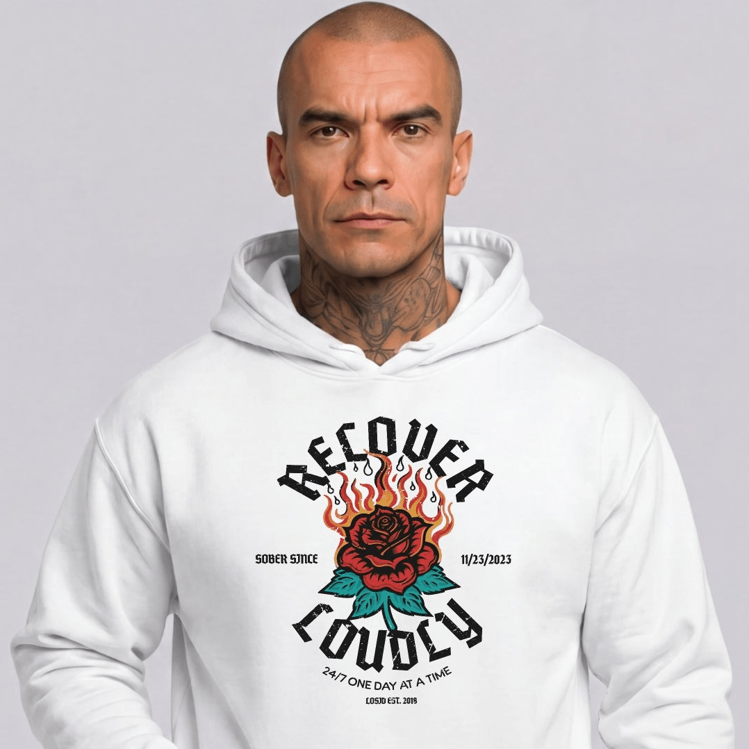 Recovery Hoodie | Recover Loudly Custom Sobriety Date Hoodie