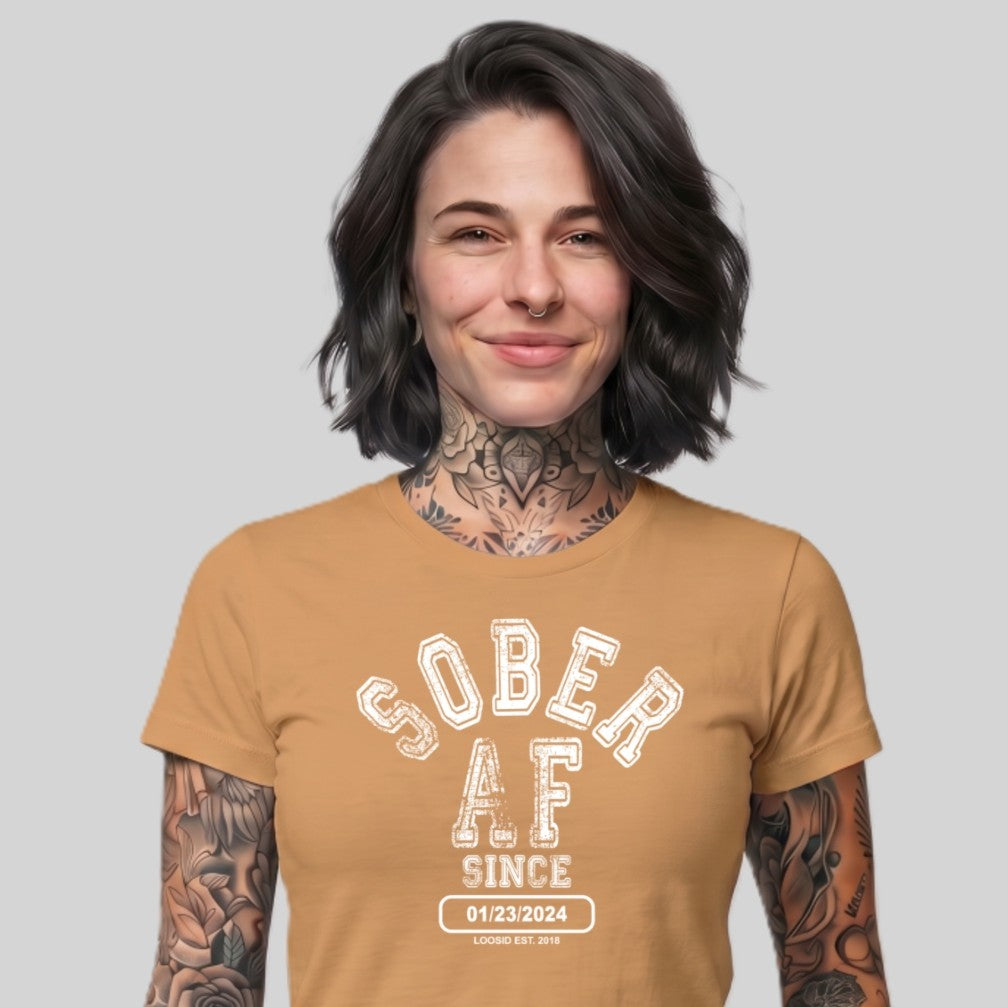 Sober T Shirt | Women's Sober AF Collegiate