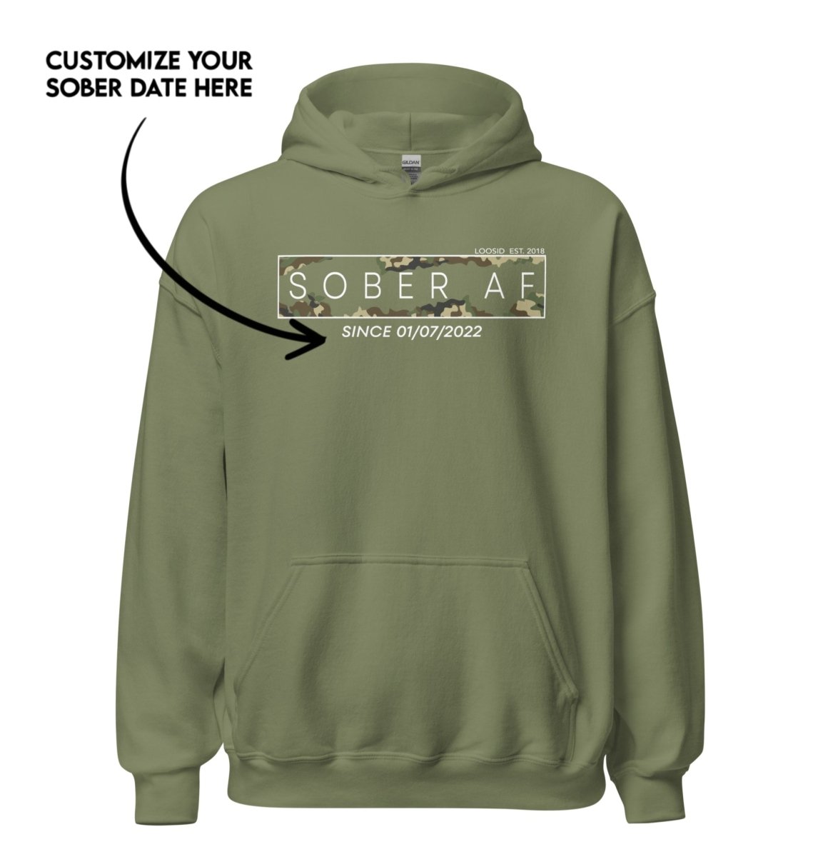 Recovery Hoodie | Unisex Sober AF Camo