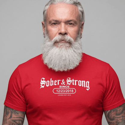 Sober T Shirt | Men's Old School Sober & Strong Tee