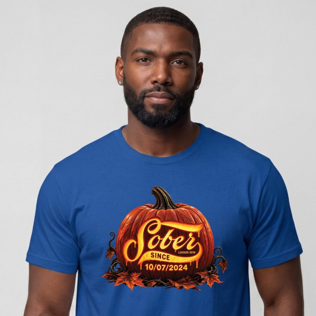Sober T Shirt | Men's Sober Since Pumpkin