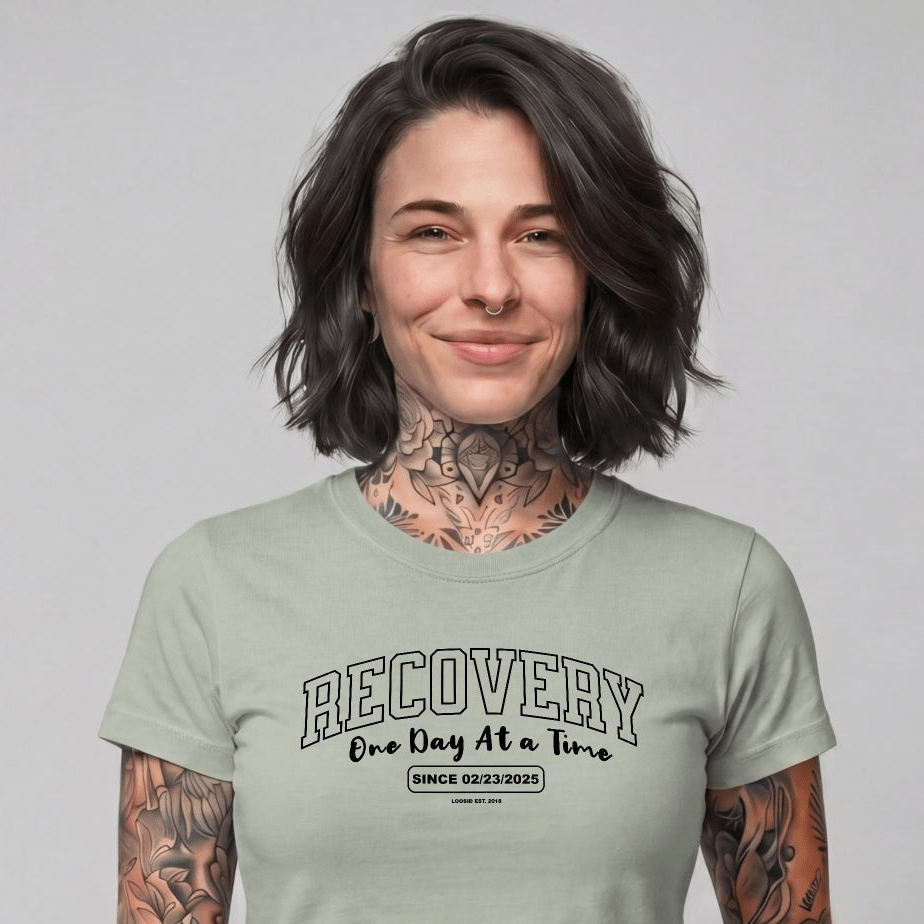 Sober T Shirt | Women's Recovery Looks Good On Me Garment-Dyed