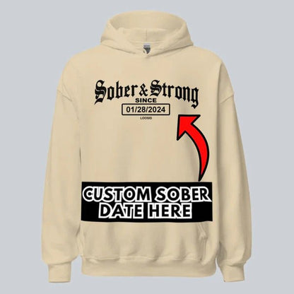 Recovery Hoodie | Unisex Old School Sober Hoodie with Custom Date