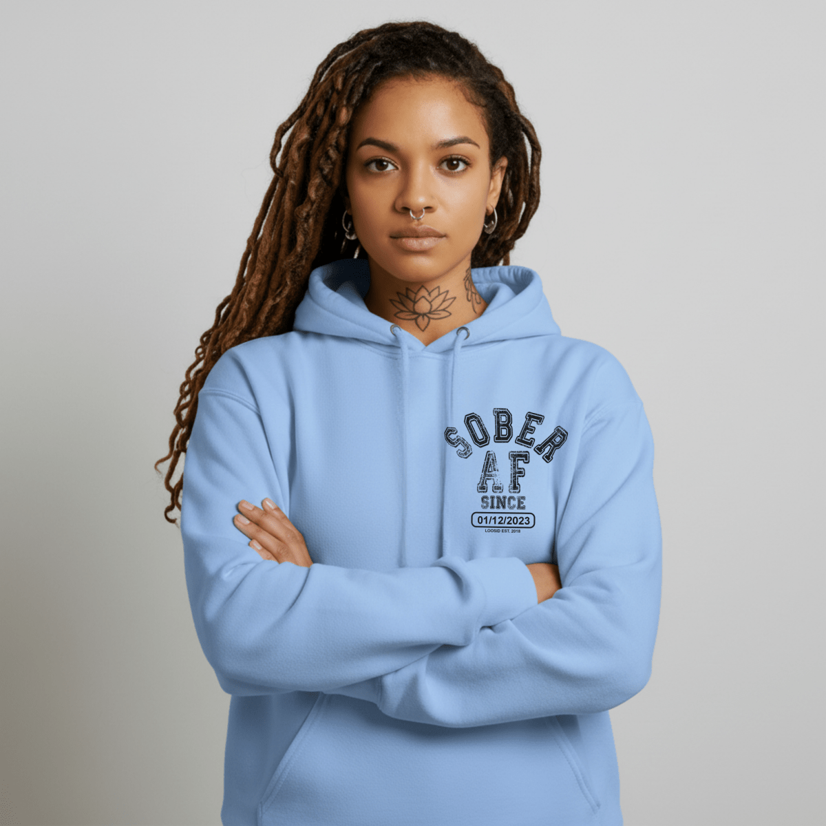 structured sober merchandise recovery hoodie