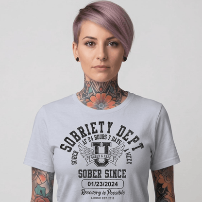 Sobriety Dept Sober T Shirt close-up view (view 22)