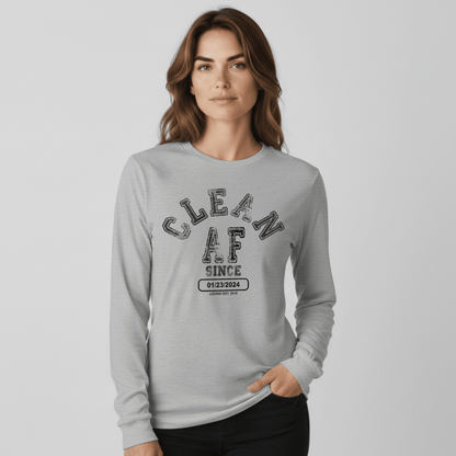 Clean AF Long Sleeve Sober T Shirt product photo (view 30)