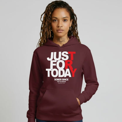 Just For Today Women's Custom Sobriety Date Recovery Hoodie product photo (view 30)