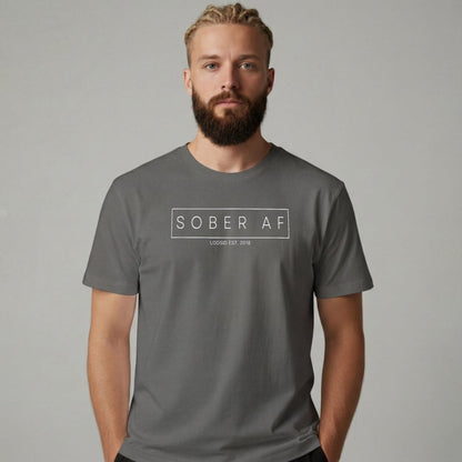 Sober T Shirt | Sober AF Men's Tee for Strength and Recovery