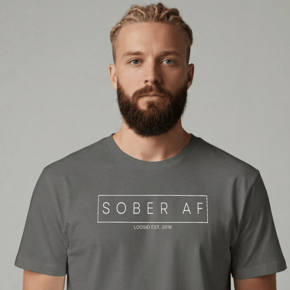 Sober T Shirt | Sober AF Men's Tee for Strength and Recovery