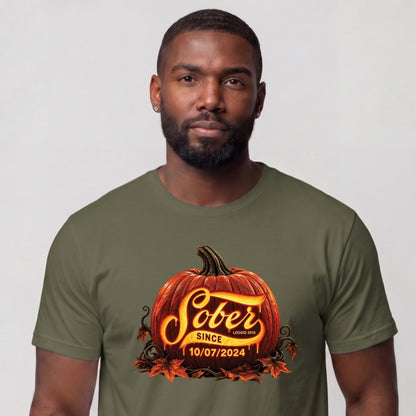 Sober T Shirt | Men's Sober Since Pumpkin