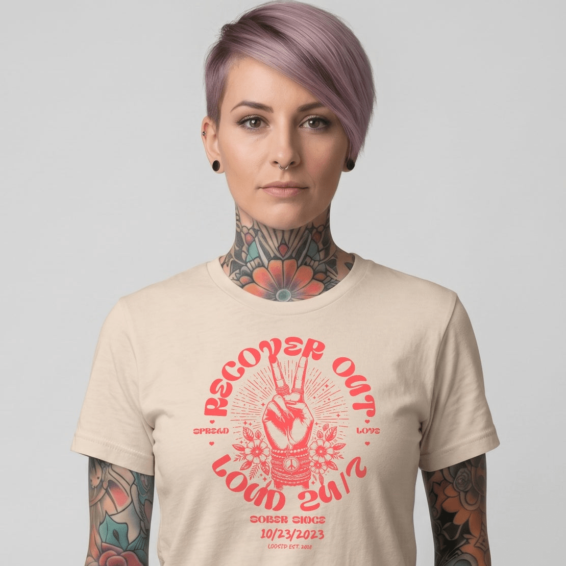 Recover Out Loud Women's Personalized Sober T Shirt