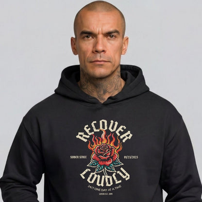 Recovery Hoodie | Recover Loudly Custom Sobriety Date Hoodie