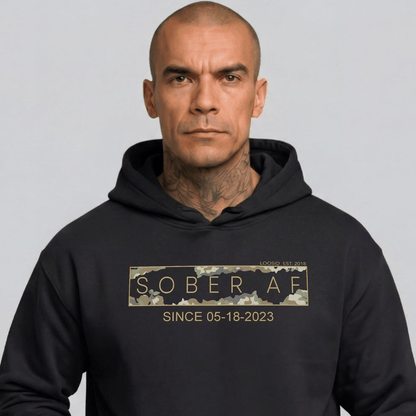 Recovery Hoodie | Men's Sober AF Camo Hoodie