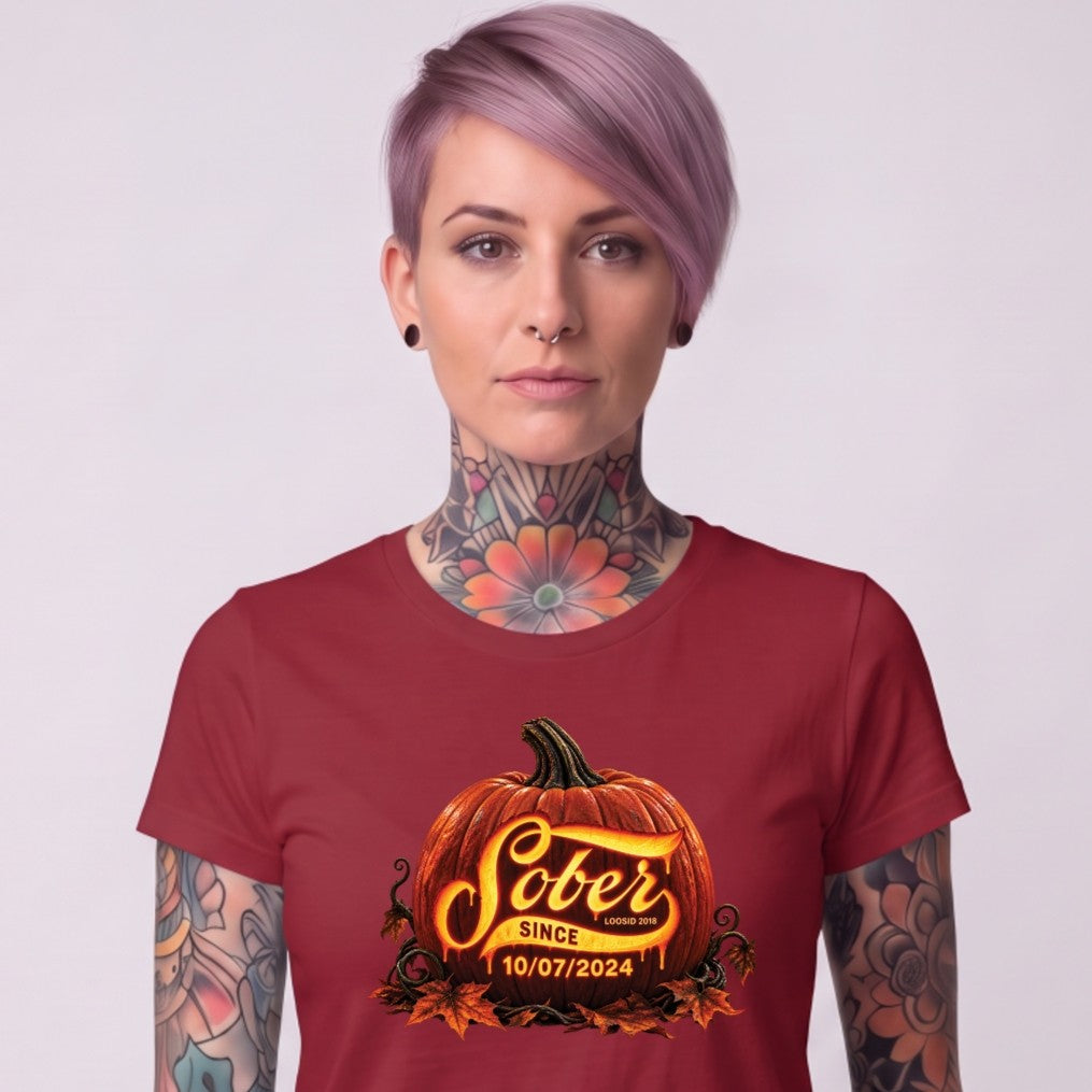 Sober T Shirt | Women's Sober Since Pumpkin