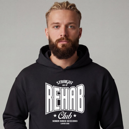 Recovery Hoodie | Men's Rehab Hoodie with Personalized Date