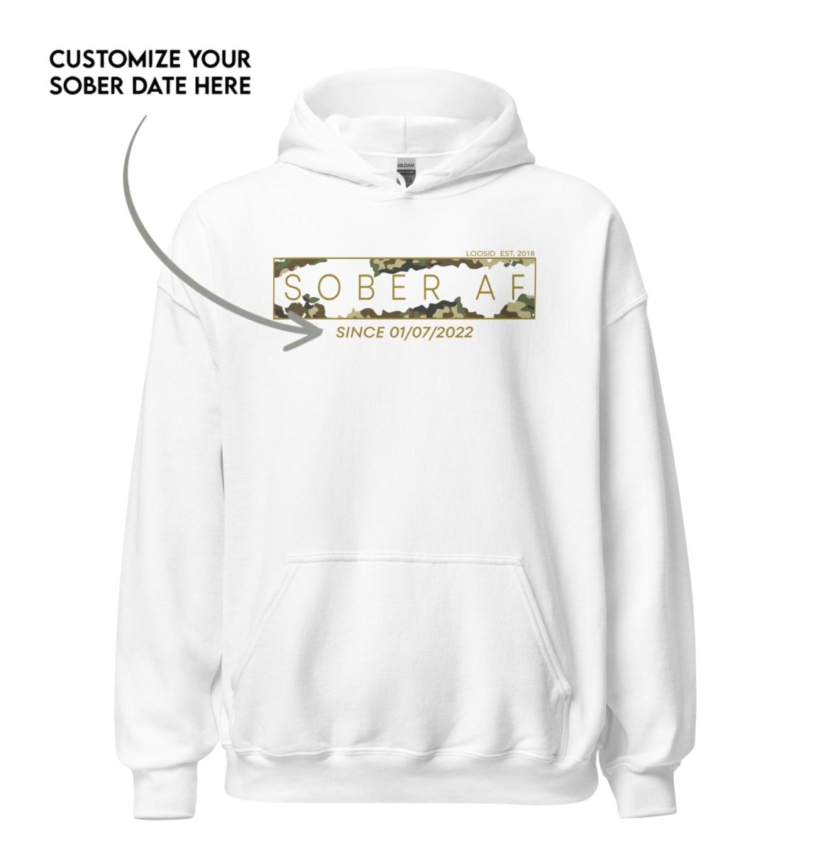 Recovery Hoodie | Unisex Sober AF Camo