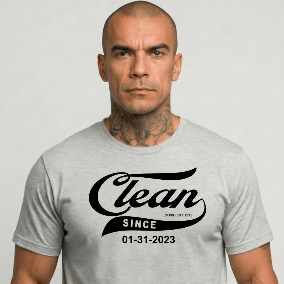 Clean Since Tee with Personalized Sobriety Date | Sober T Shirt