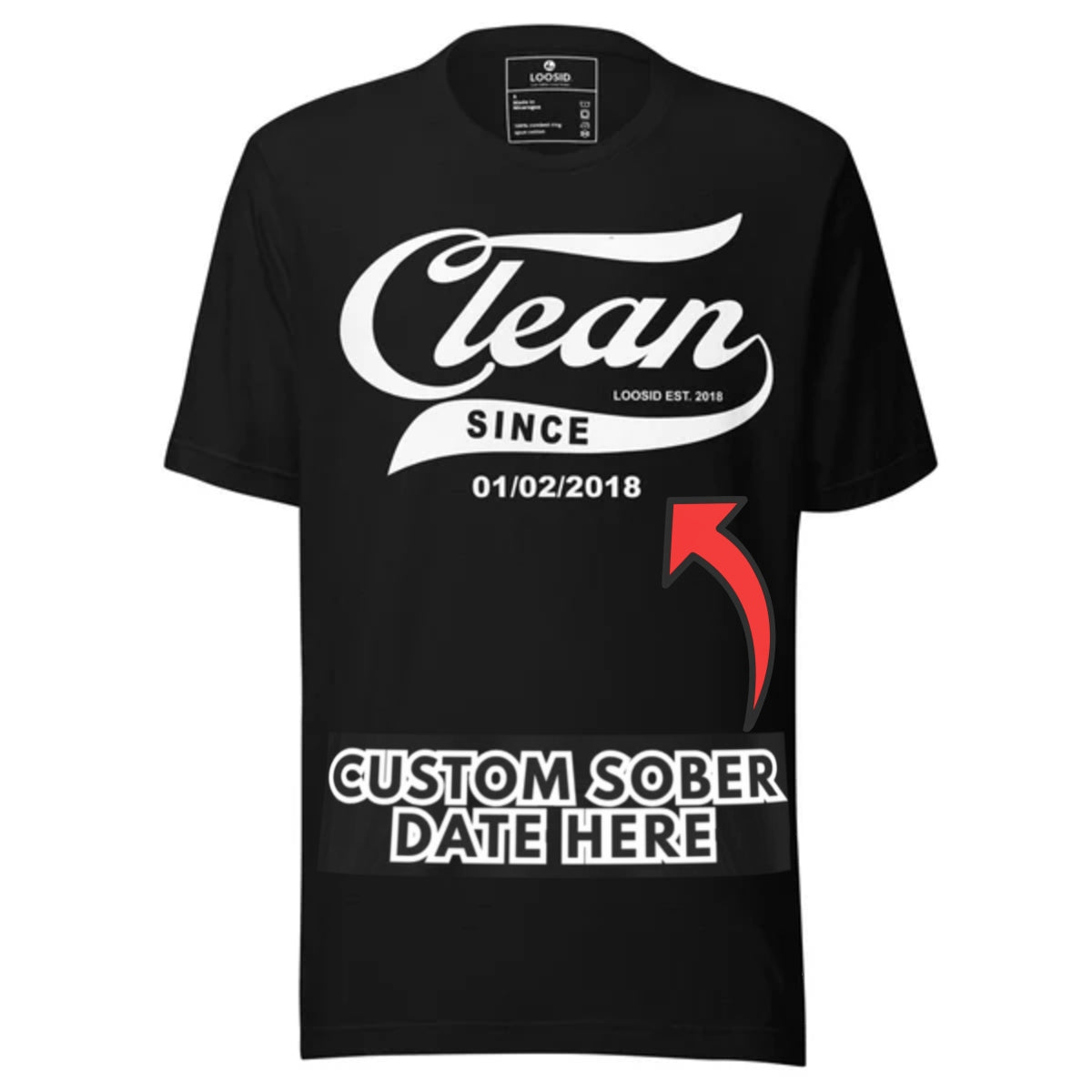 Clean Since Tee with Personalized Sobriety Date | Sober T Shirt