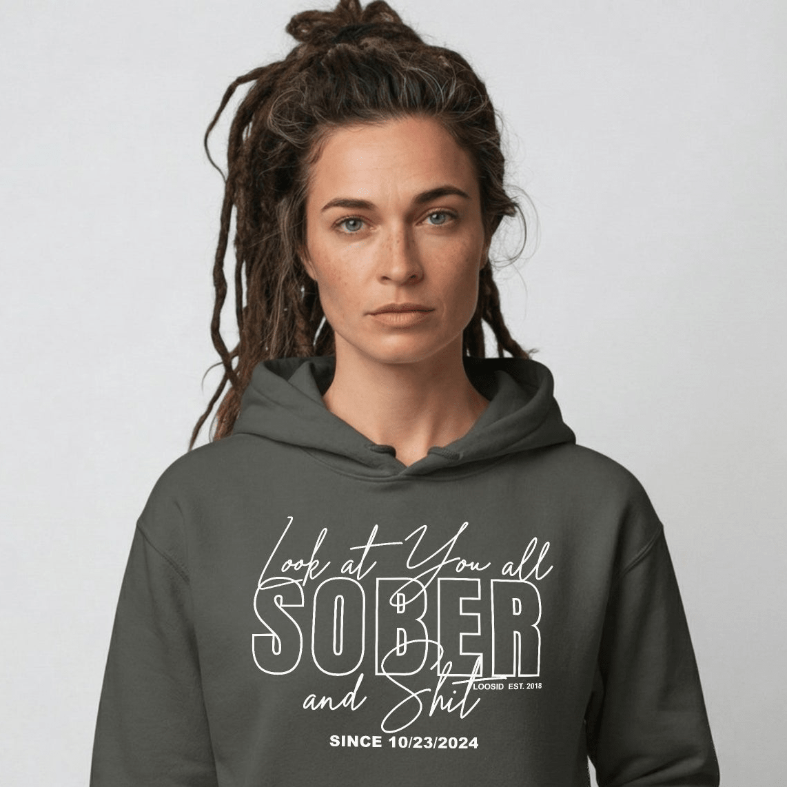 Look at You Sober Recovery Hoodie lifestyle view (view 15)