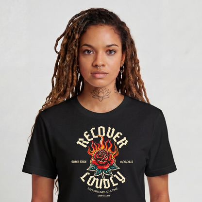 Sober T Shirt | Women's Recover Loudly Tee