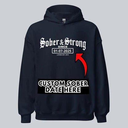 Recovery Hoodie | Unisex Old School Sober Hoodie with Custom Date