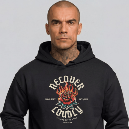 Recovery Hoodie | Recover Loudly Custom Sobriety Date Hoodie