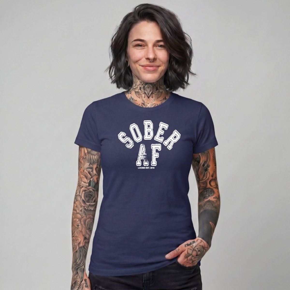 Sober T Shirt | Women's Sober AF Collegiate
