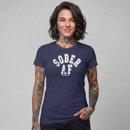 Sober T Shirt | Women's Sober AF Collegiate
