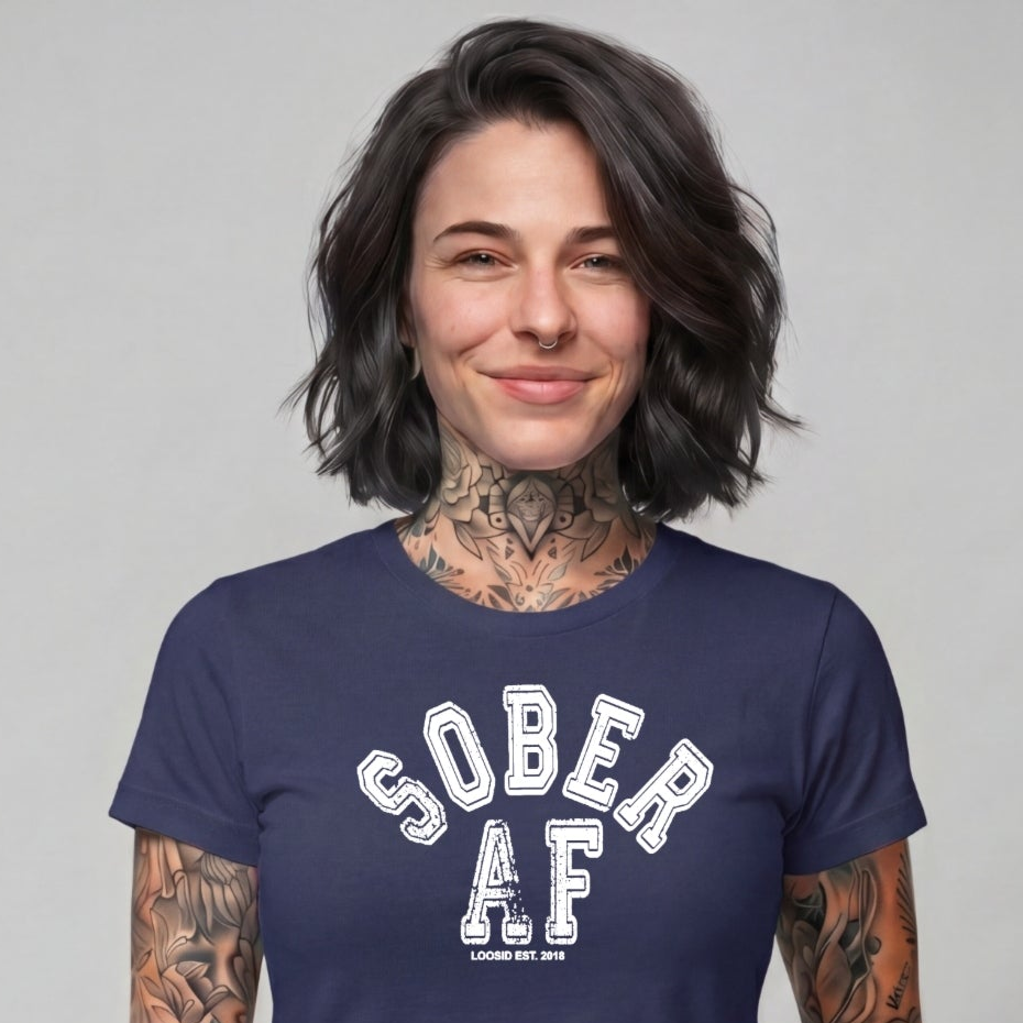 Sober T Shirt | Women's Sober AF Collegiate