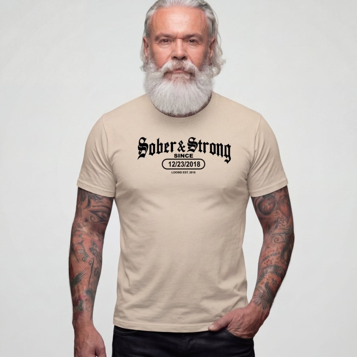 Sober T Shirt | Men's Old School Sober & Strong