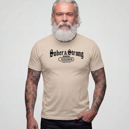 Sober T Shirt | Men's Old School Sober & Strong